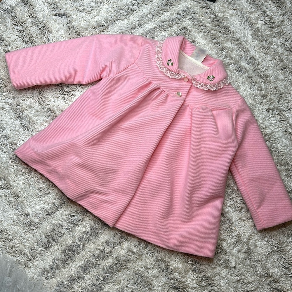 12m Vintage little beauty, OG petticoat, pink and white corduroy, type material